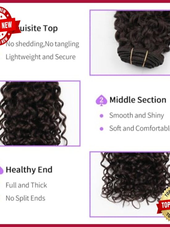 Natural Wave Clip In Human Hair Extensions 22 Inch 7Pcs 120G main image 6